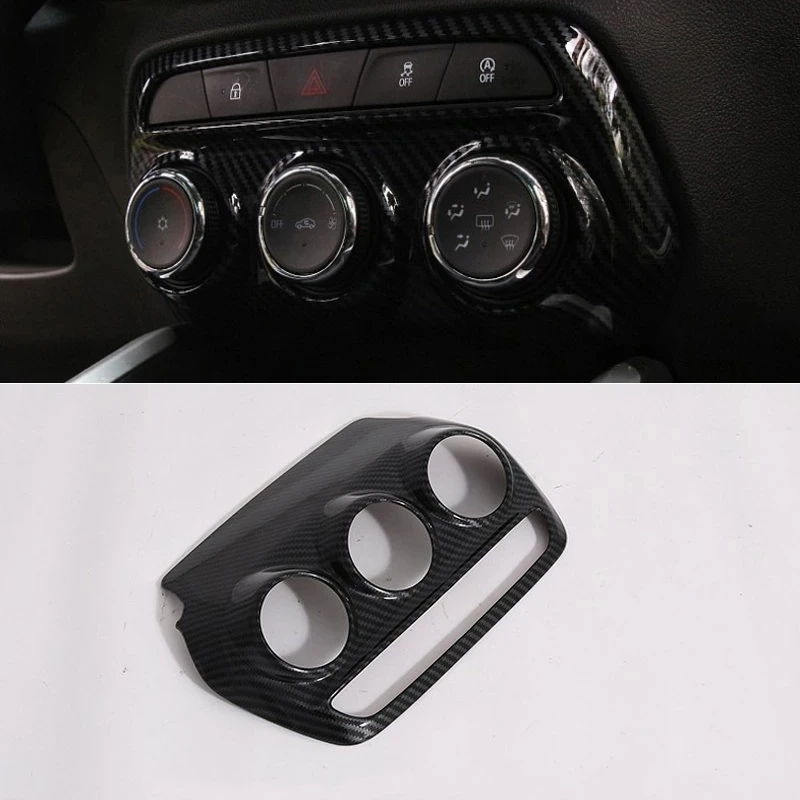 For Chevrolet Onix 2019 2020 2021 Air Conditioning Adjust Buttons Cover Frame Trims ABS Carbon Fiber Car Styling Accessories