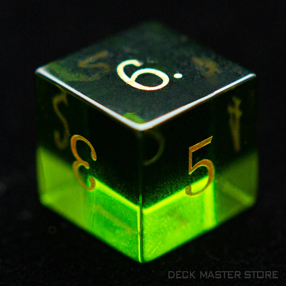 Green Glass Dice Polyhedral Gemstone Various Shapes Digital D20 DnD Dice for D&D TRPG Tabletop Games Board Games Dice