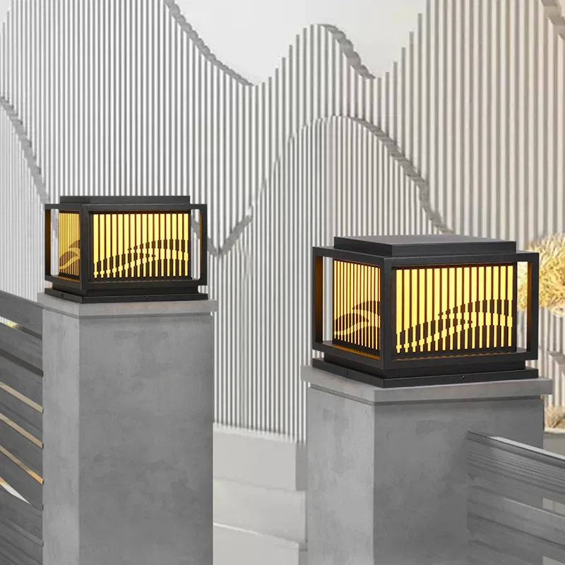 Solar Column Head Outdoor Courtyard Light Waterproof Door Post Gate Light Villa Column Wall Door Head Light