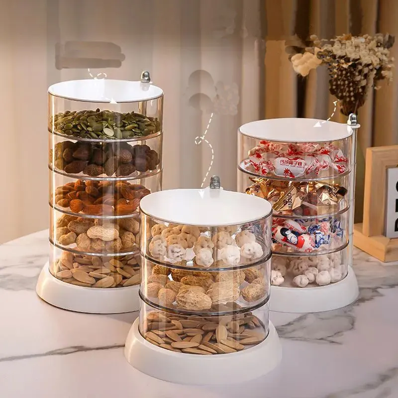 

Fruit tray, snacks, candies, divided into multiple layers, rotatable, transparent tabletop, living room, stationery storage box