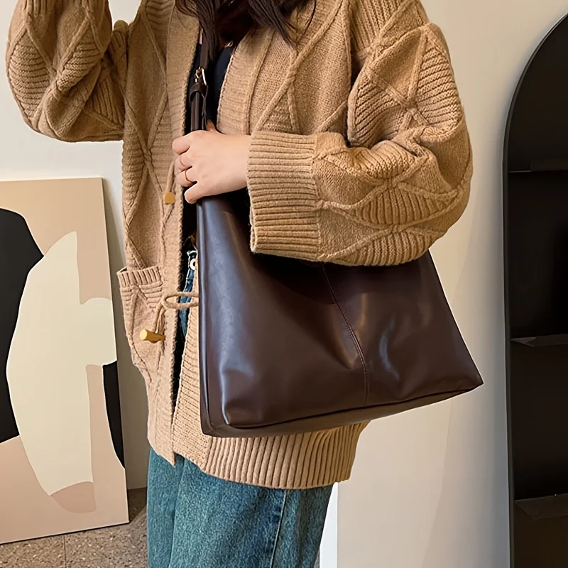 Retro-Damen-Einkaufstasche, Vintage-Unterarm-Handtasche mit Schultergurt-Design für Dating, Partys, Shopping, Reisen, mehrere Farben – Detail 3