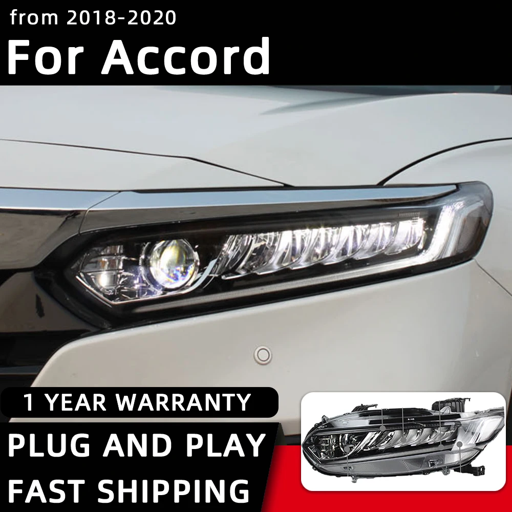 Headlight For Accord G10 LED Headlights 2018-2020 Head Lamp Car Styling DRL Signal Projector Lens Automotive Accessories Front