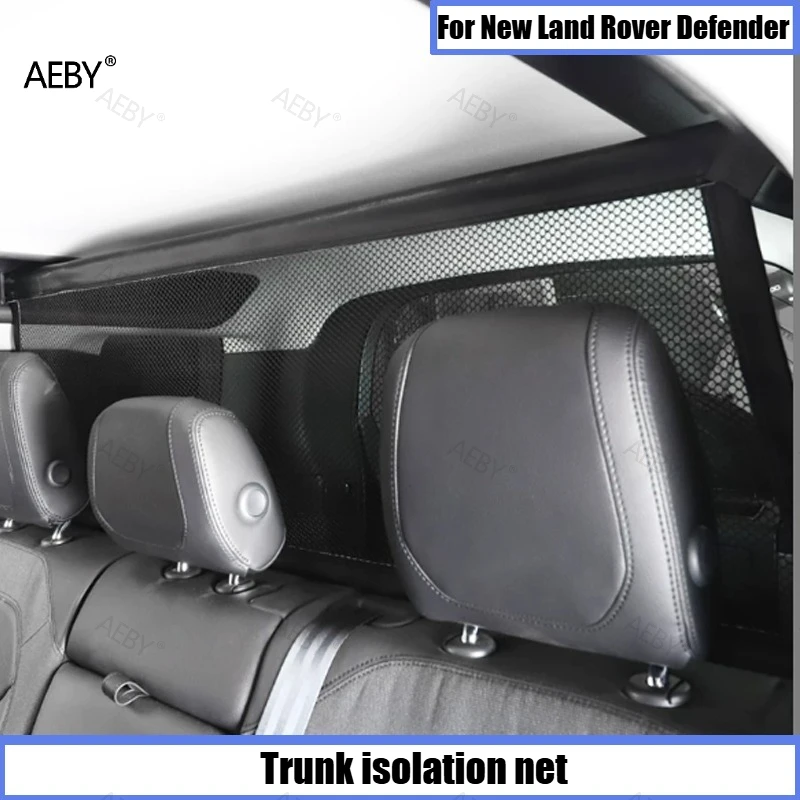 AEBY For New Land Rover Defender 2020-2026 Trunk Cargo Net Pet Barrier Luggage Safety Guard Mesh Organizer Interior Accessories