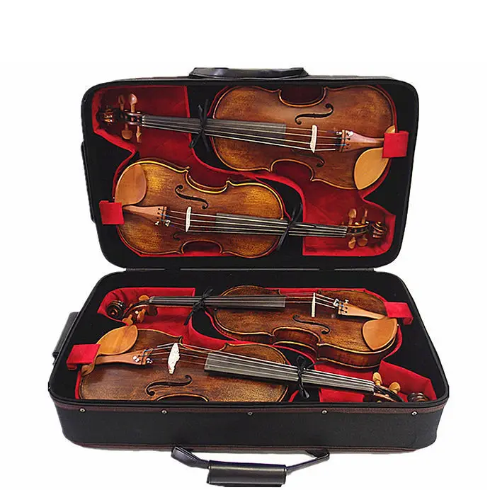 Caja de gran capacidad de madera para violín, estuche grueso a prueba de golpes, impermeable, profesional, accesorio para instrumentos musicales, 1 unidad, 4/4