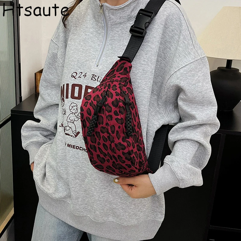 

Personality Leopard Chest Packs Women Crossbody Bags Bolsa Girls Shoulder Bag Purses and Mini Handbags Waist Bag Kawaii bolasa