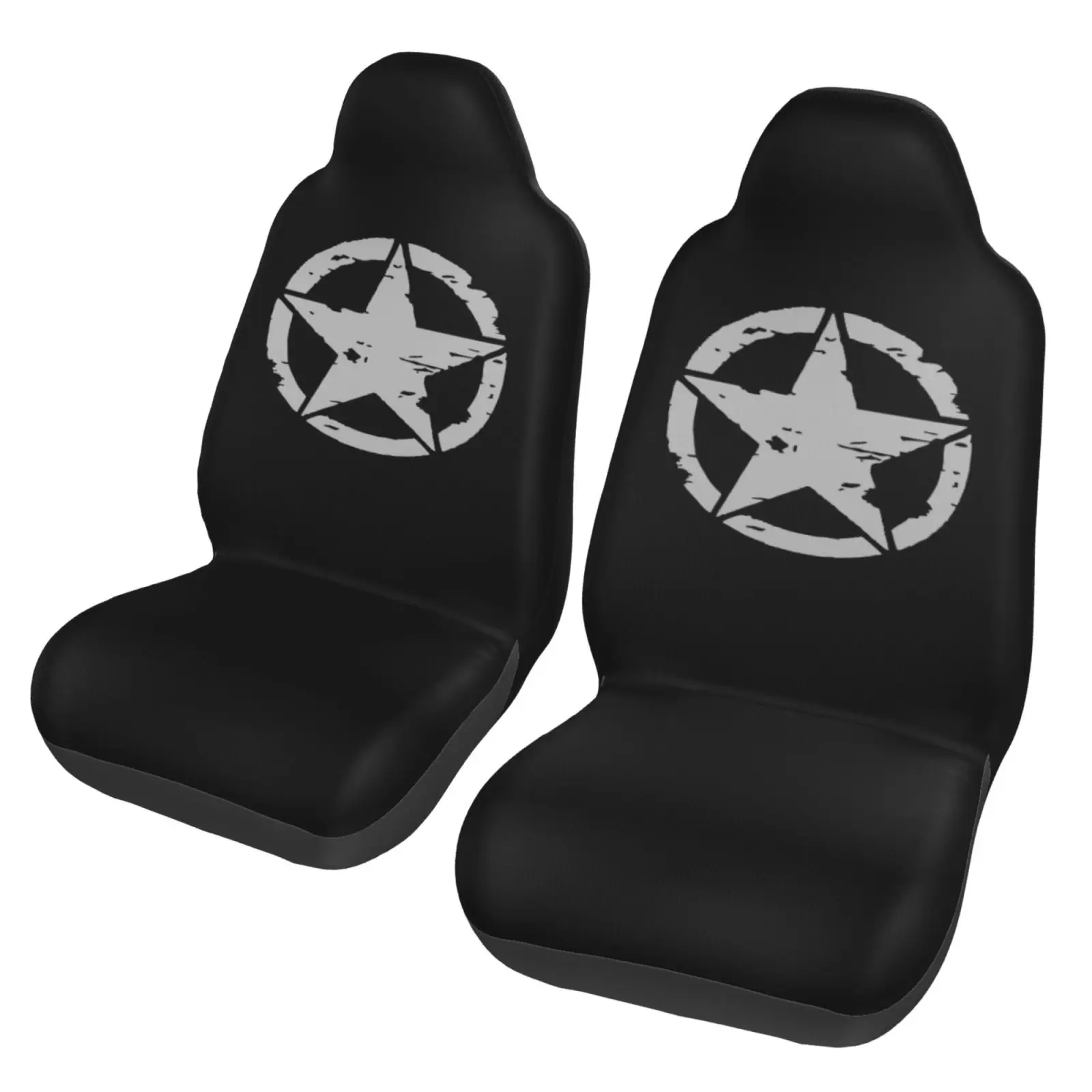 Used Five Pointed Star Pattern Two-piece Seat Cover Anti Pollution Convenient Protective Cover Universal Seat Protective Cover