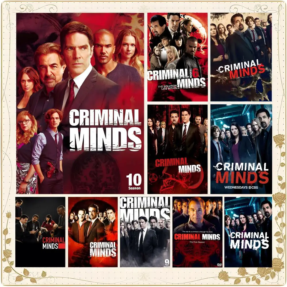 Series Crime Drama Criminal Minds Poster Framed Wall Art Painting for Living Room Interior Decor and Gift Options