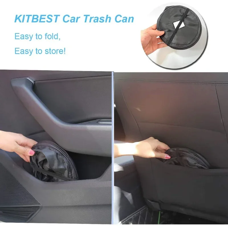 Foldable Car Trash Can Portable Vehicle Garbage Bin Pop-Up Waterproof Bag Waste Basket Tools Storage Auto Interior Accessories