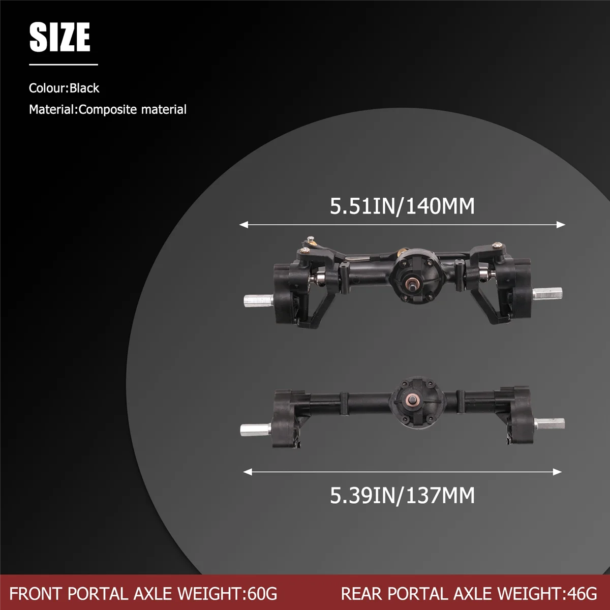 

2 шт. передняя и задняя портальная ось для C14 C24 C24-1 C34 C44 B14 B24 1/16, детали для обновления радиоуправляемого автомобиля