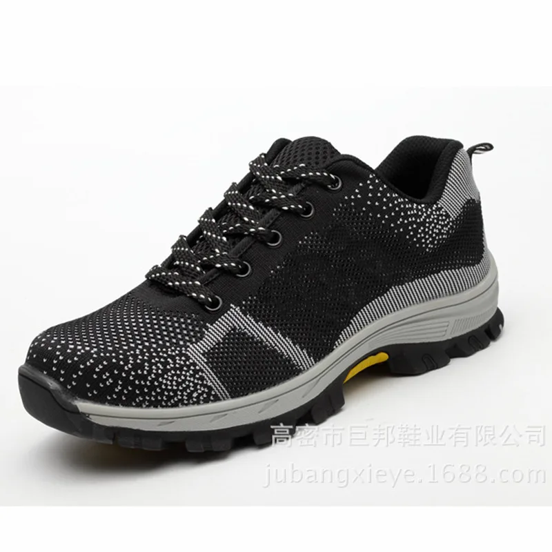 Zapatos De Seguridad Hombre Safety Shoes With Steel Toe Cap Safety Protection Shoes Flying Woven Breathable Leisure Work Shoes