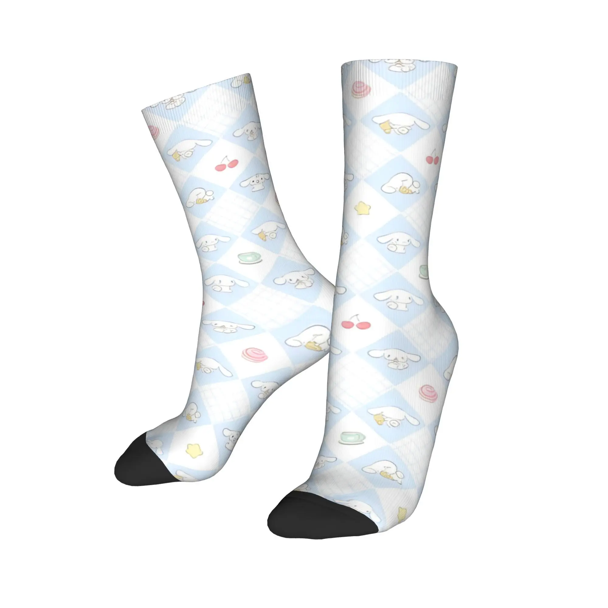 Sanrio Cinnamoroll Cute Cartoon Socks Men Women Polyester Funny Happy  Socks Harajuku Spring Summer Autumn Winter Middle Tube