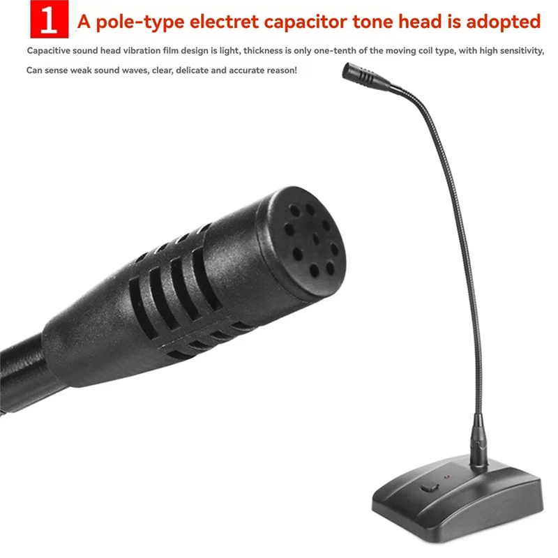 

Новый профессиональный проводной конференц-микрофон, настольный конденсаторный микрофон на гибкой стойке для трансляции речи, микрофон