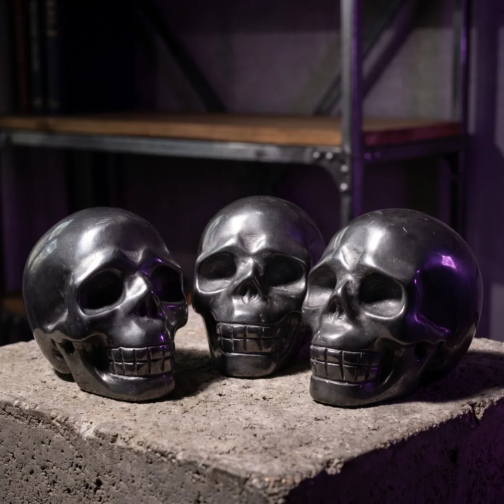 1pc Terahertz Skull Stone, Decorative Stones, Perfect for Home Decor, Collectible Stones, Ideal Gift, Crystal Collectibles
