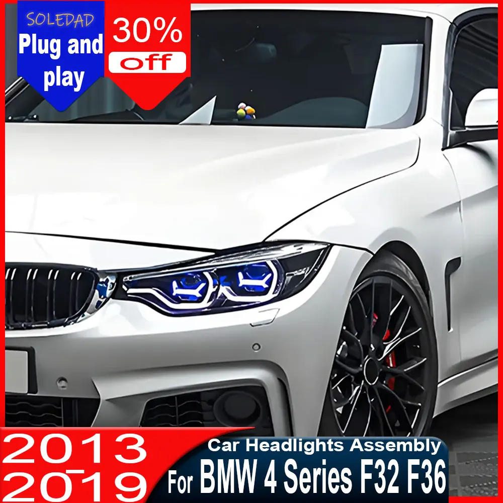 

Для BMW 4 серии F32 2014-2019 годов: Фара в сборе M4, модифицированная под GTS, со светодиодными ДХО Spoon