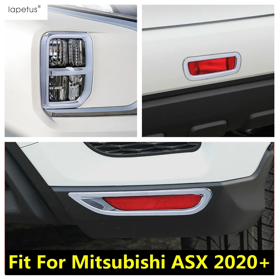 

Car Front Rear Fog Lights Eyebrow / Parking Brake Lamps Frame Cover Trim Fit For Mitsubishi ASX 2020 2021 ABS Chrome Accessories