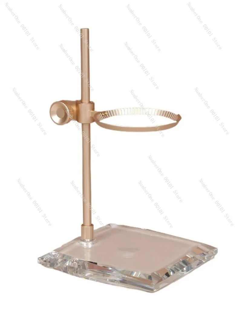 

Crystal Wood Hand-Poured Coffee Stand, V60 Glass Drip Filter Stand, Manual Coffee Utensils for Home Brewing