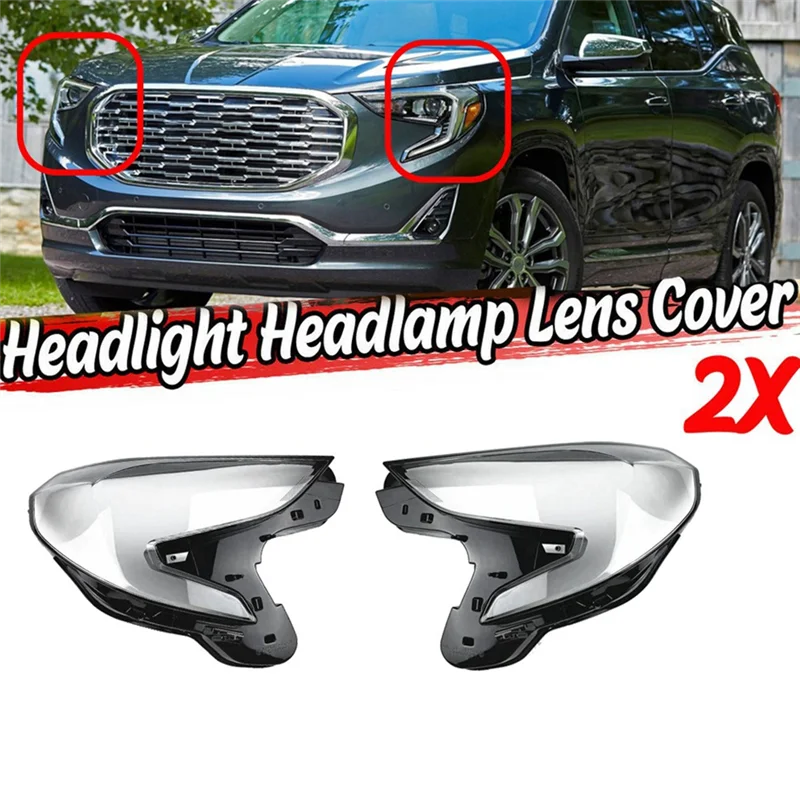 Left Front Headlight Lens Cover for GMC Terrain 2018 2019 2020 Lampshade Head Light Lamp Glass Replacement Light Shell