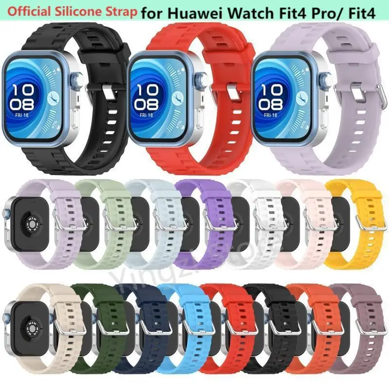 Pulseira de Silicone Original para Huawei Watch Fit5 Pro, Fit 4Pro, Fit4, Substituição de Pulseira para Watch Fit5, Fit4, 3
