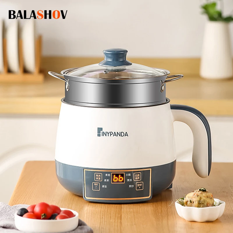 Single/Double Layer Multifunction Electric Cooking Machine 1.7L Electric Rice Cooker Household 1-2 People Hot Pot Non-stick Pan