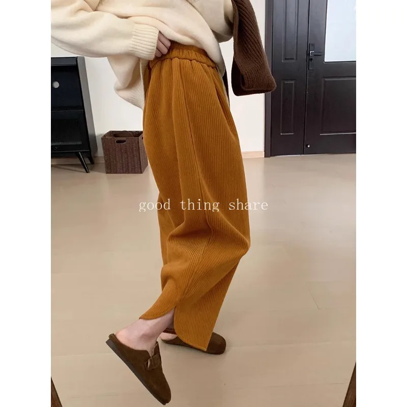 Fashion High Waist Slimming Loose Spring Korean Style All-Matching Casual Trousers Harlan Straight-Leg Pants