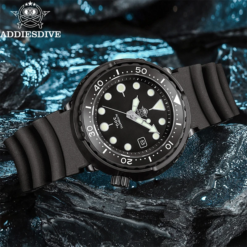 ADDIESDIVE 300M impermeable Diver relojes mecánicos automáticos de acero inoxidable bisel cerámico Reloj Hombre zafiro nuevo Reloj para Hombre