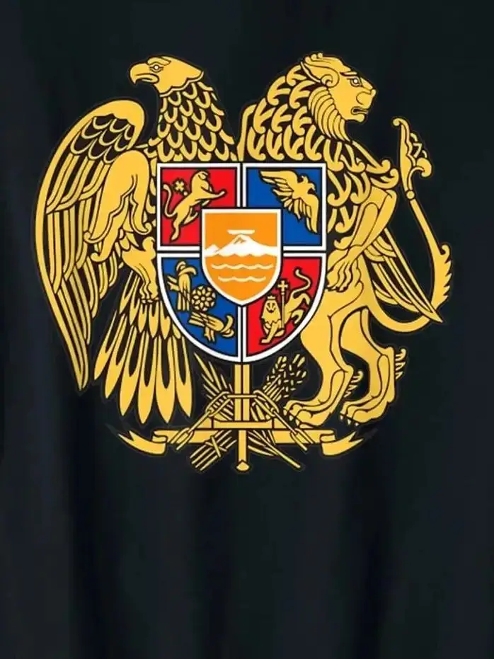 

Armenia Armenian Coat of Arms Emblem Symbol Men T-Shirt Short Sleeve Casual 100% Cotton O-Neck Summer Mens T Shirts