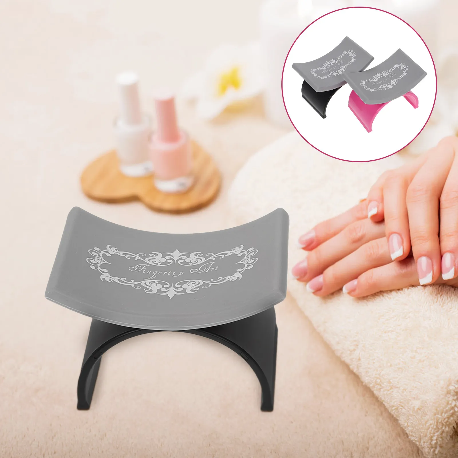 

2 шт. моющиеся силиконовые подставки для рук U-образной формы, подушки-подлокотники для маникюра, портативные легкие инструменты для нейл-арта