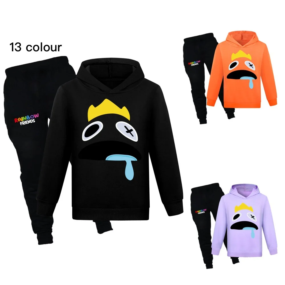 Spring Autumn Rainbows Friends Hoodie Sweater Sweatshirts+pants sets Kids Baby Girls Boys Toddler Infant Clothes Christmas Gift