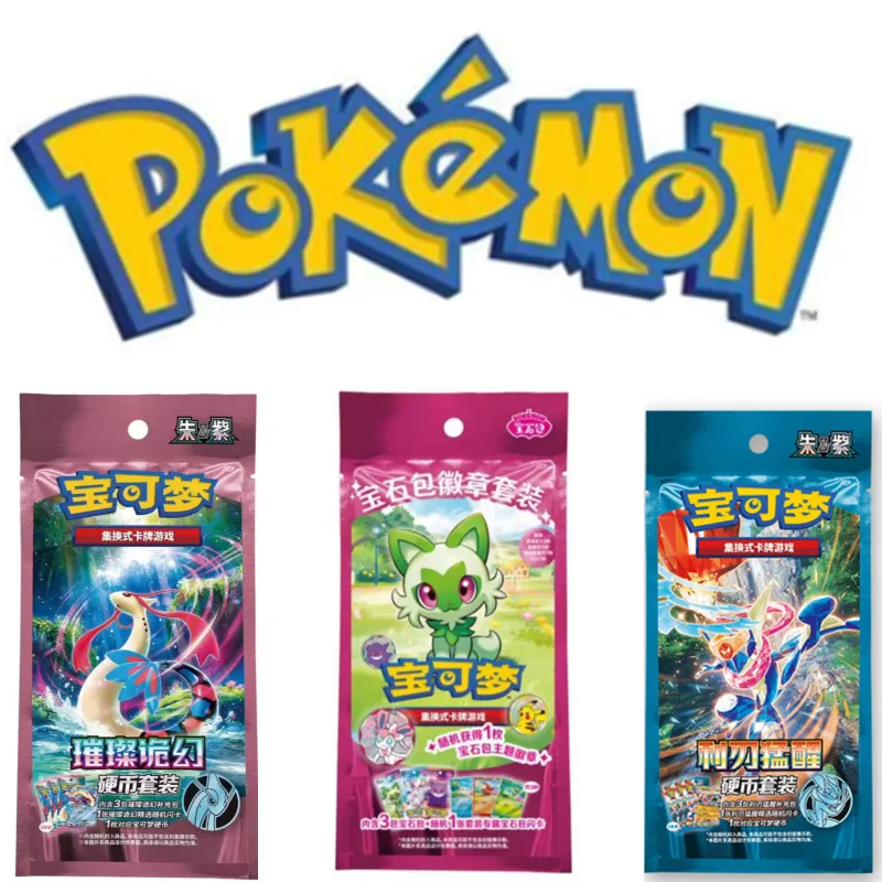 Origianl Pokémon Coin Set Simplified Chinese Cards PTCG Csv7c SV16.0 Milotic Figure Coin Album Collectible Cards Gifts Toys