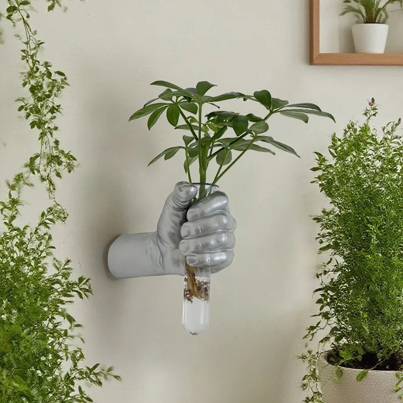 

Fashionable Art Test Tube Vase Flower Shop Wall Soft Ornament Wall Hanging Creative Fist Flower Arrangement Vase Home Decoration