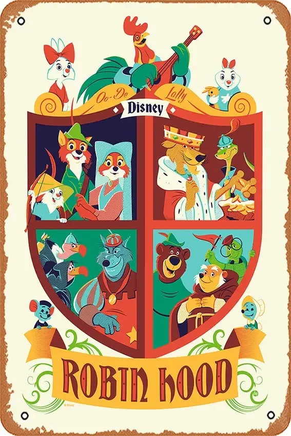 روبن هود سلسلة الأفلام خمر ريترو تين تسجيل ، الفيلم المشارك الفن الكلاسيكية فيلم التلفزيون الملصقات رجل الكهف جدار ديكور فني هدية #1