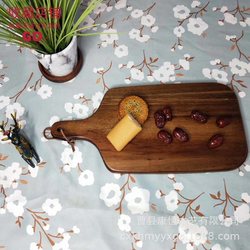 

Japanese Acacia wood cutting board, solid wood cutting board, breadboard, square cheese board, Western dinner plate