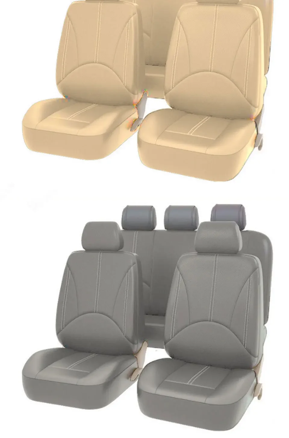 Universeller Autositzbezug aus PU-Leder für Vorder- und Rücksitze, Rückenlehnenpolster für Auto-Innenraum, LKW, SUV, Limousine – Detail 6