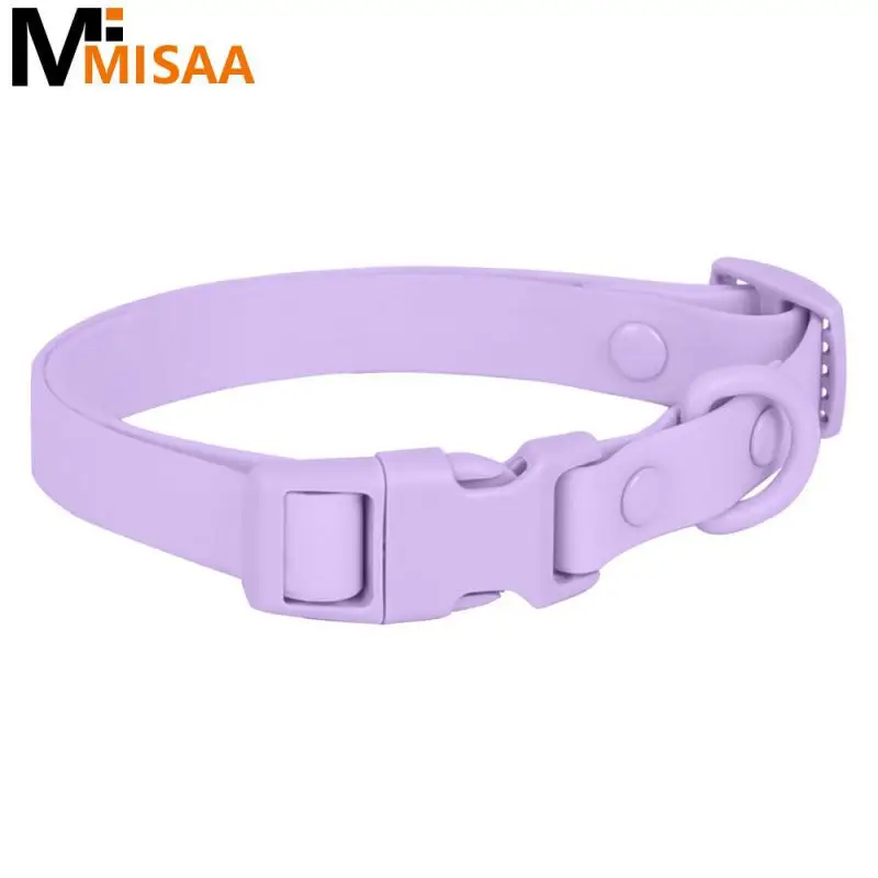 Soft Dog Collar Pvc Macaron Color High Quality Easy To Clean Dog Collars And Leads Comfort Collar Pet Comfortable Adjustable Dog