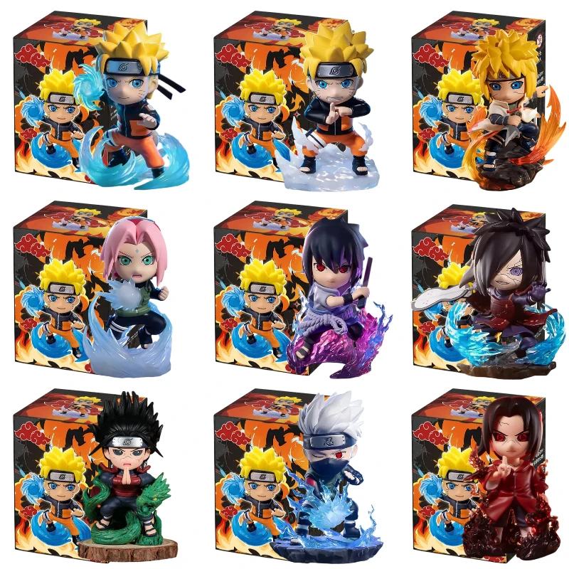 

9pcs Naruto Action Figure Uzumaki Shikamaru Kakashi Madara Blind Box Anime Figurine Collection Cartoon Model Ornament Toys Gifts