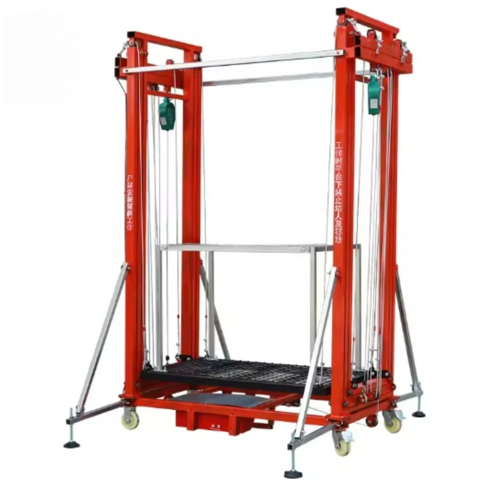 Update Foldable Electric Scaffolding Platform Lift Heavy Duty Mobile Electric Scaffold 300kg 500kg Load Capacity