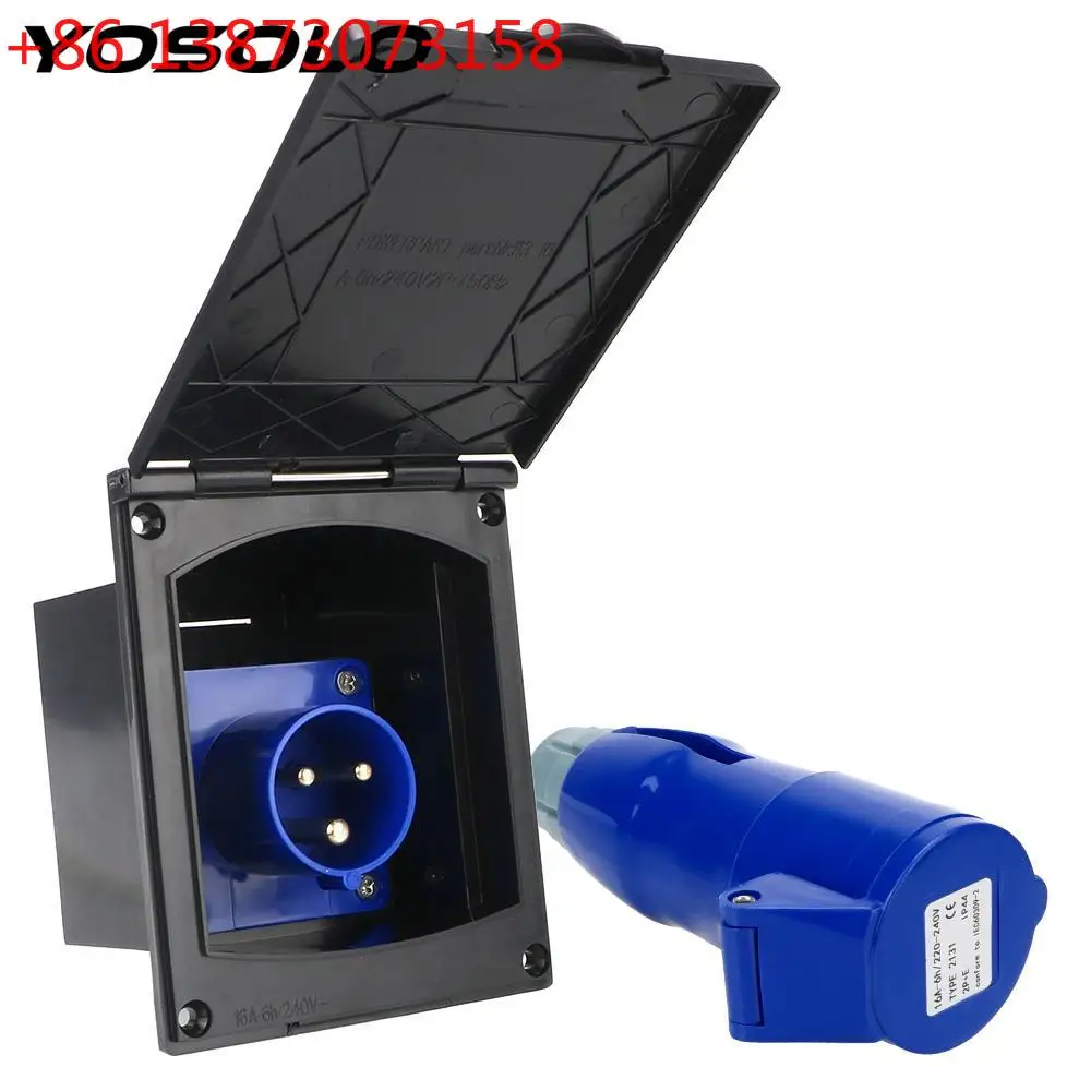 

External Flush Hook Up for RV Camper Marine Motorhome Main Inlet Socket Plug Socket With Cover 220V-240V 16A