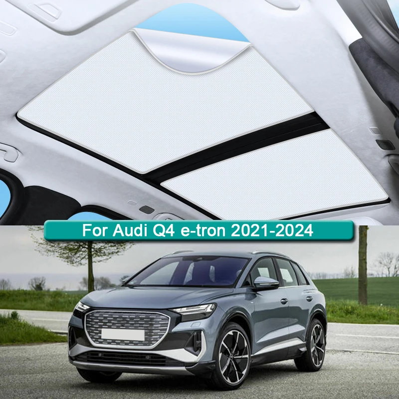 Fit For Audi Q4 e-tron 2021-2023 2024 Electrostatic Adsorption Car Roof Sunshade Skylight Blind Shading Windshield Sunroof Cover