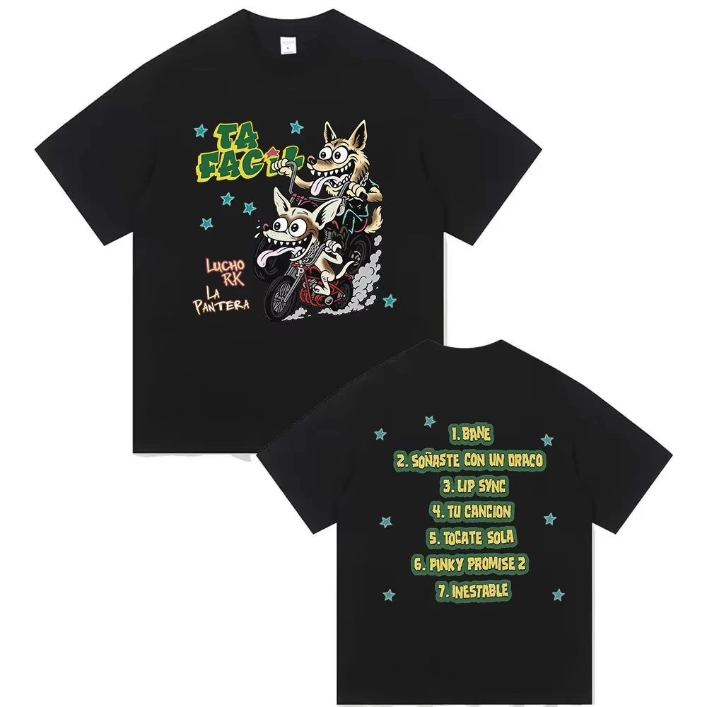 Rapper Ta Facil La Panter Lucho Rk Album 2026 Grafik-T-Shirts Herren Hip-Hop Gothic Retro Baumwolle Kurzarm-T-Shirt Streetwear – Detail 2