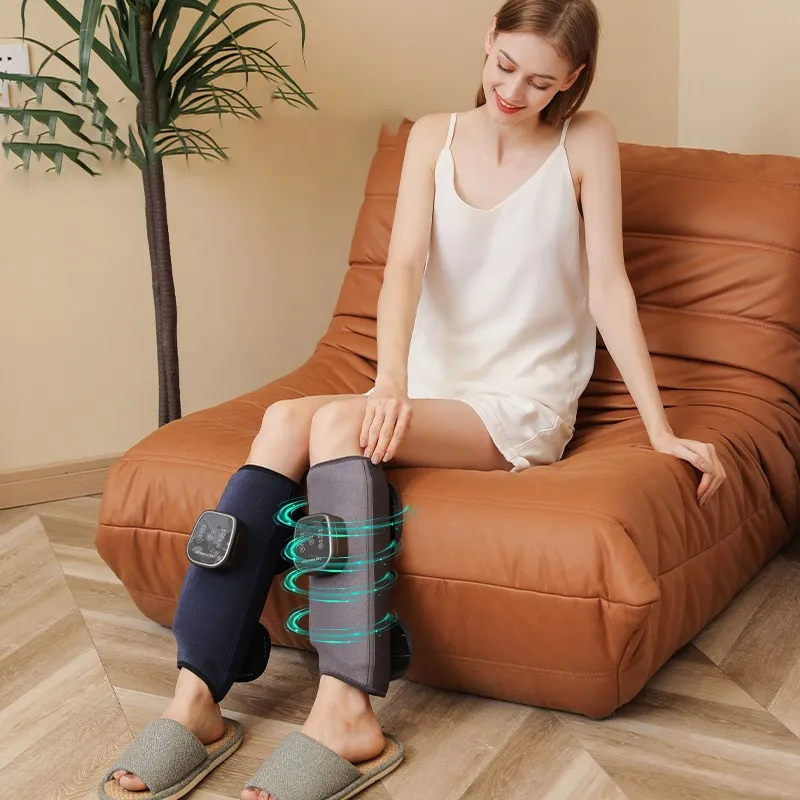 BESTBOMG ワイヤレス空気圧ふくらはぎマッサージャー、温湿布と温湿布付き