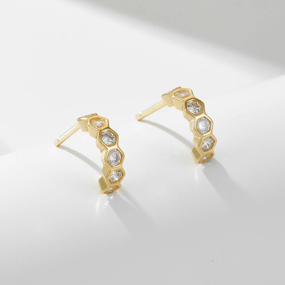 

Трендовые маленькие серьги-гвоздики во французском стиле, новый дизайн, модные женские серьги-ули, стерлинговое серебро 925 пробы, позолота 14 карат для женщин