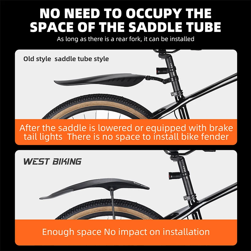 WEST BIKING Mountain Bike Fender 26-29 Inch Widen Adjustable Bicycle Mudguard Front Rear  Cycling Fenders MTB Bike Accessories