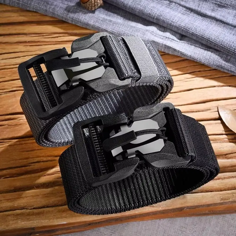 

Durable Alloy Buckle Men's Nylon Belt Elastic All-match Canvas Belt Adjustable Simple Jeans Waistband Outdoor