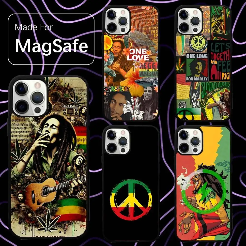 

Bob Marley Rasta Lion Phone Case For iPhone 16,15,14,13,12,11,Pro,Max,Plus,Mini,SE New Magsafe Magnetic Wireless Charging