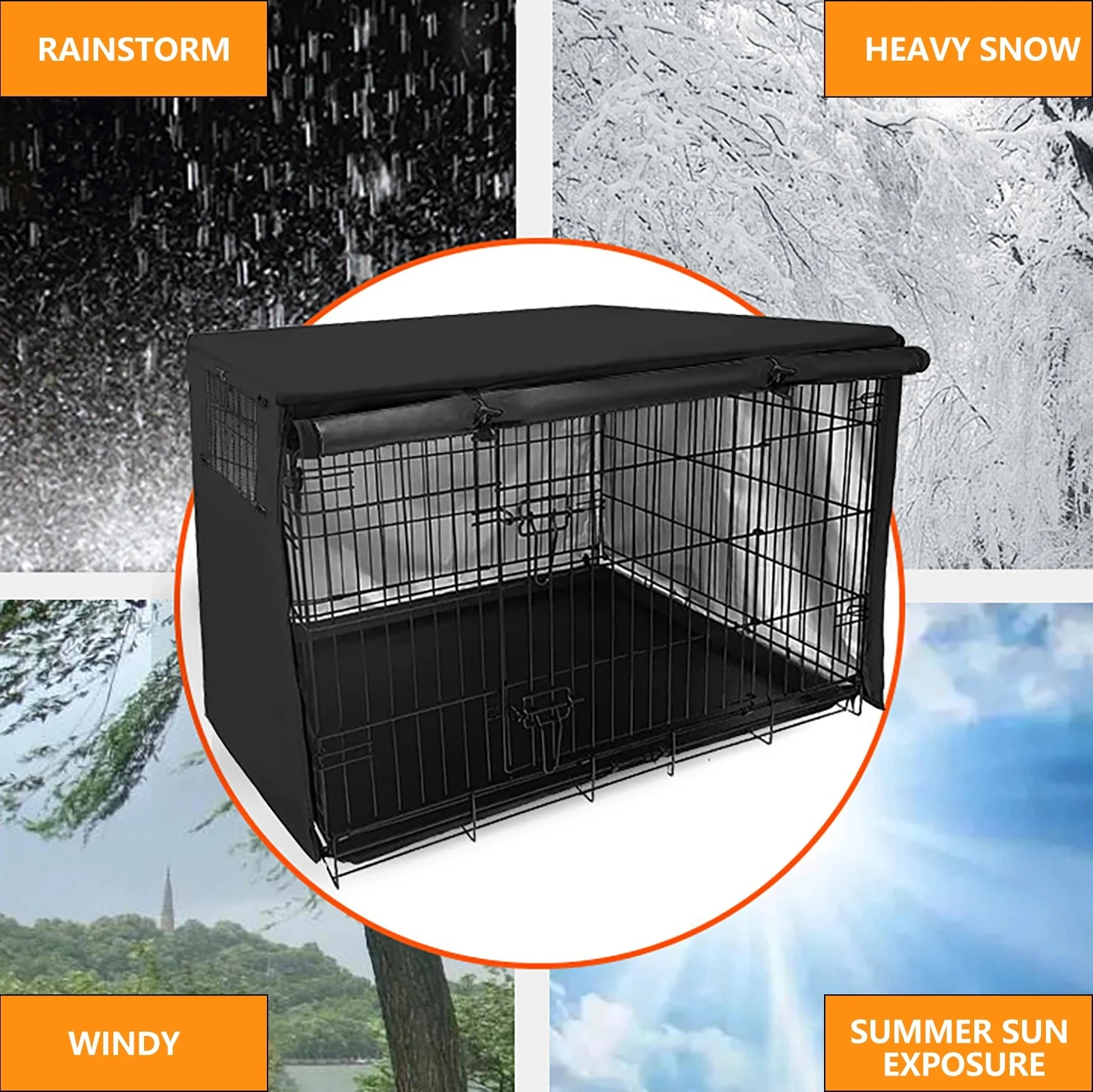 Waterproof dog Cage Collapsible Dog Cage CoverCover Oxford Fabric Outdoor Dog Tent Parrot Rainproof Accessory Pet Supplies