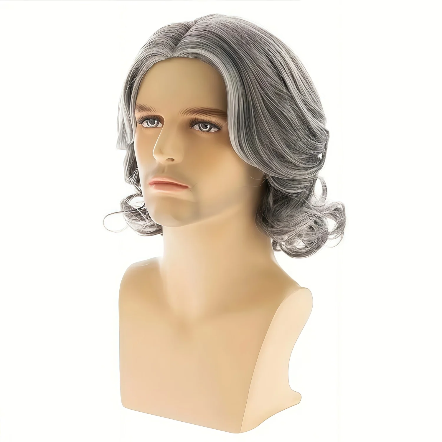 Elegant Sliverygrey Short Bob Wig Shoulder-Length, Heat Resistant Synthetic Wig with Side Bangs,Carnival,St. Patrick's Day image 5