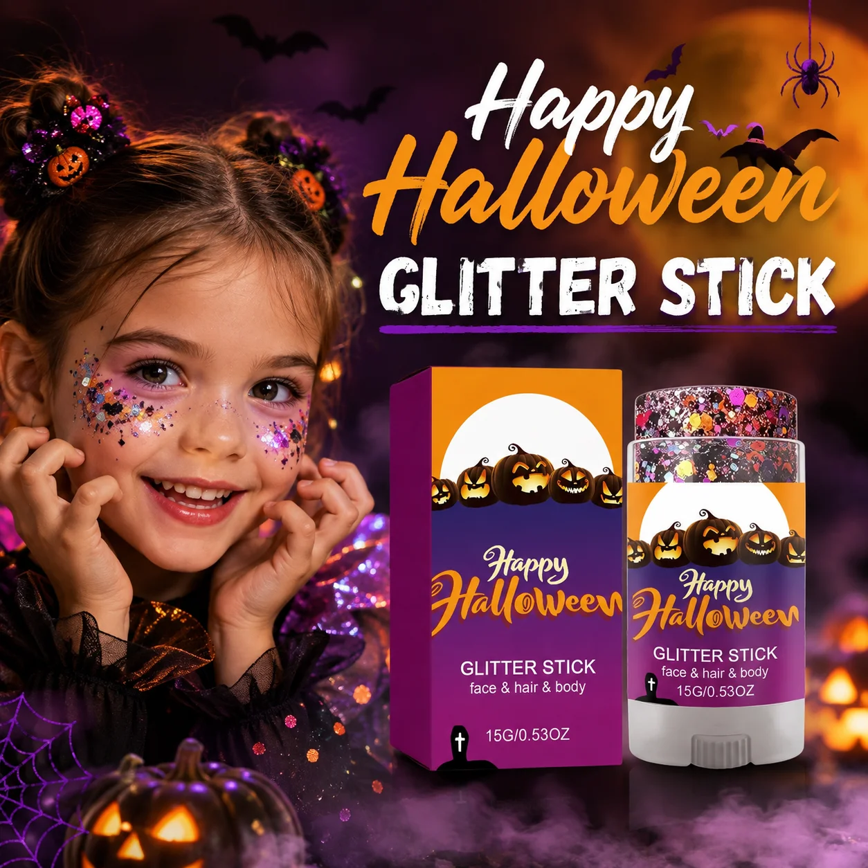 Körper- und Gesichts-Glitzerstift, funkelnder Pailletten-Glitzer-Gel-Stift, Kosmetik-Haarglitzer, Festival-Make-up für Halloween- und Weihnachtsfeiern – Detail 1