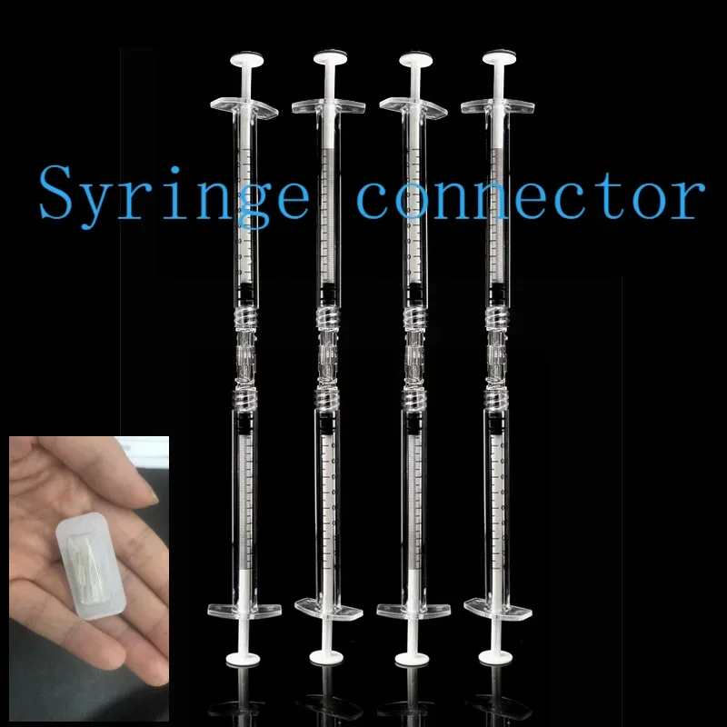 

100/200 Pcs Double Male Luer Connecting Syringe Sterile Transparent For Pneumatic Parts Leak Proof Luer Connector