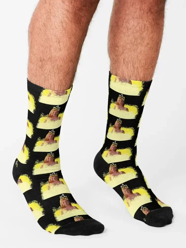 رذاذ أصفر مطلي شيف من الخلافة مع جوارب التاج الفاخرة السنة الجديدة جوارب رياضية جوارب ضغط الرجال النساء #3