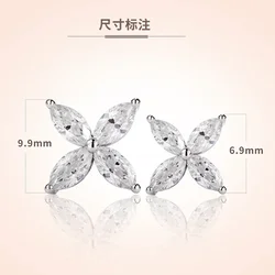 GRA Certified Marquise Moissanite Stud Earrings 925 Sterling Silver Plated 18K White Gold for Wedding & Daily Wear